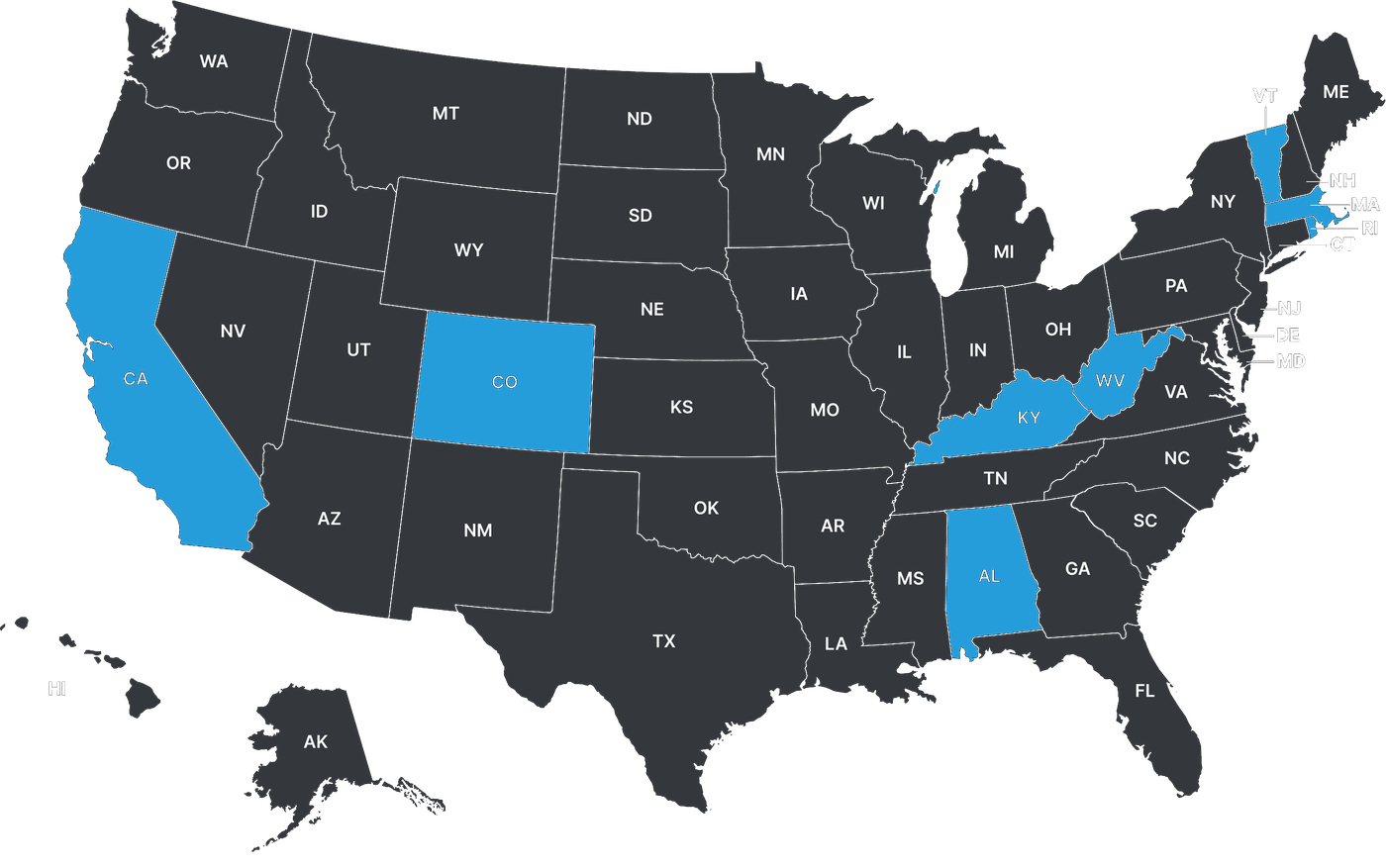 Map of states where Boom Royale is available
