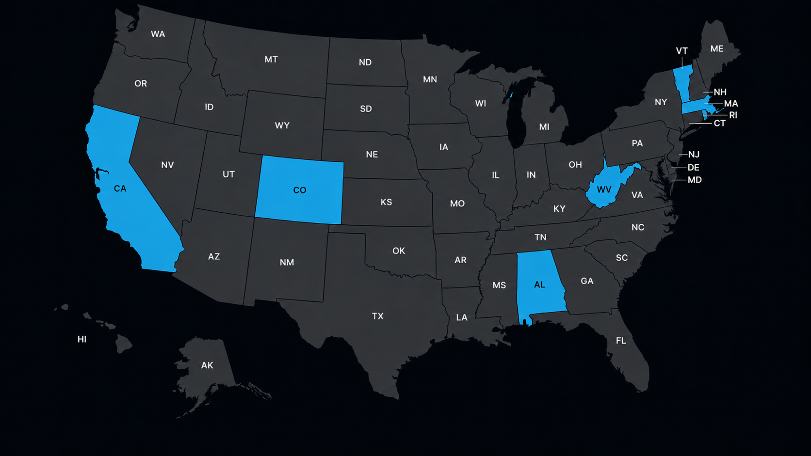 Map of states where Boom Royale is available