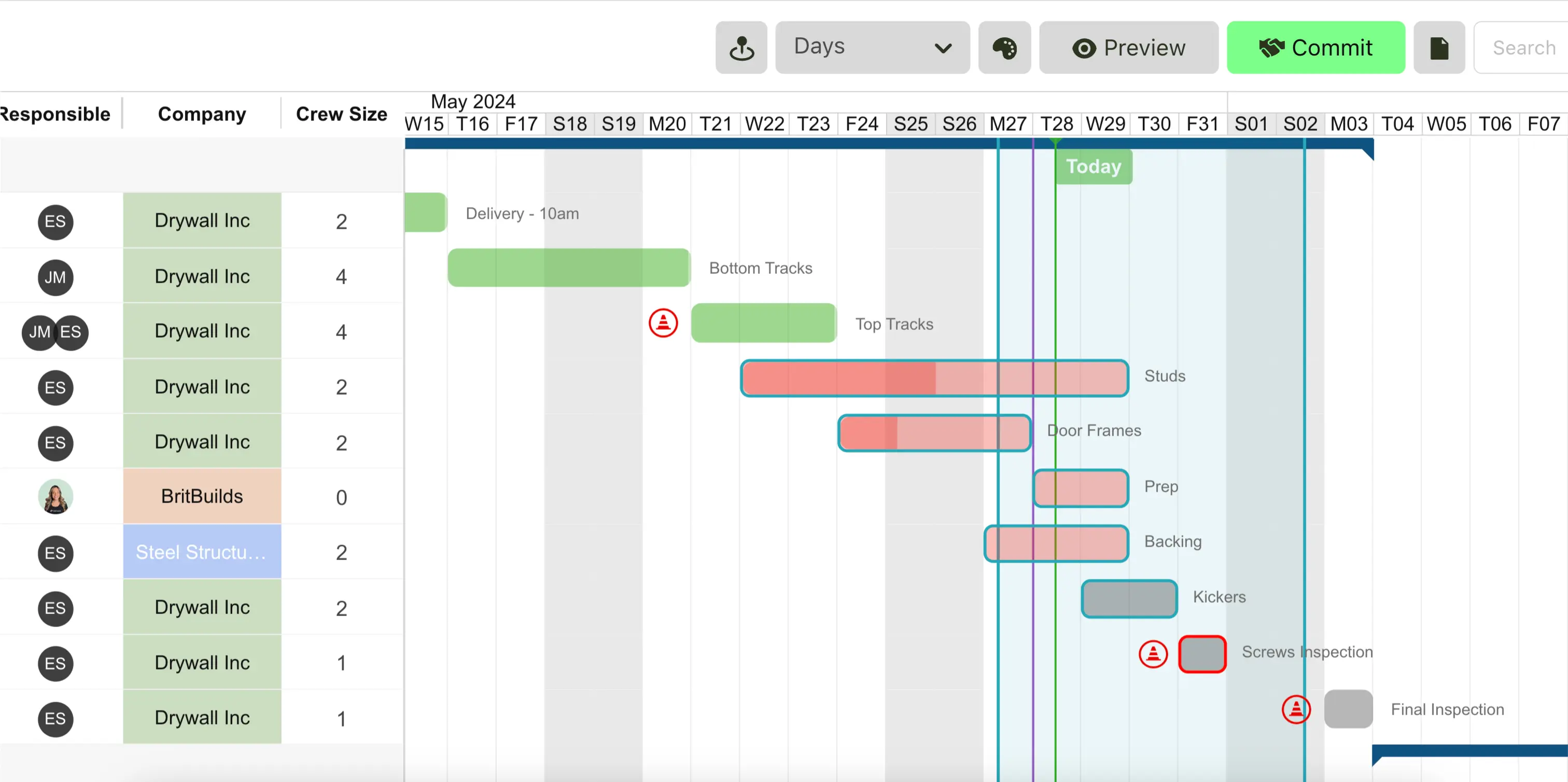 a fragment of Outbuild's Lookahead Module 