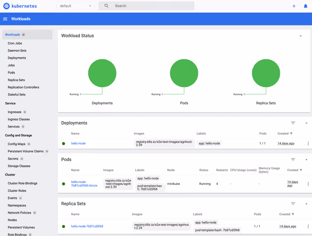 Running Minikube dashboard