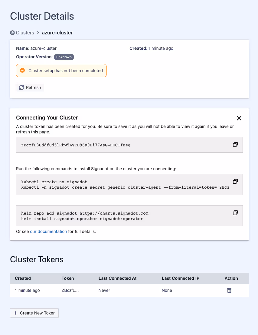 Signadot: cluster details