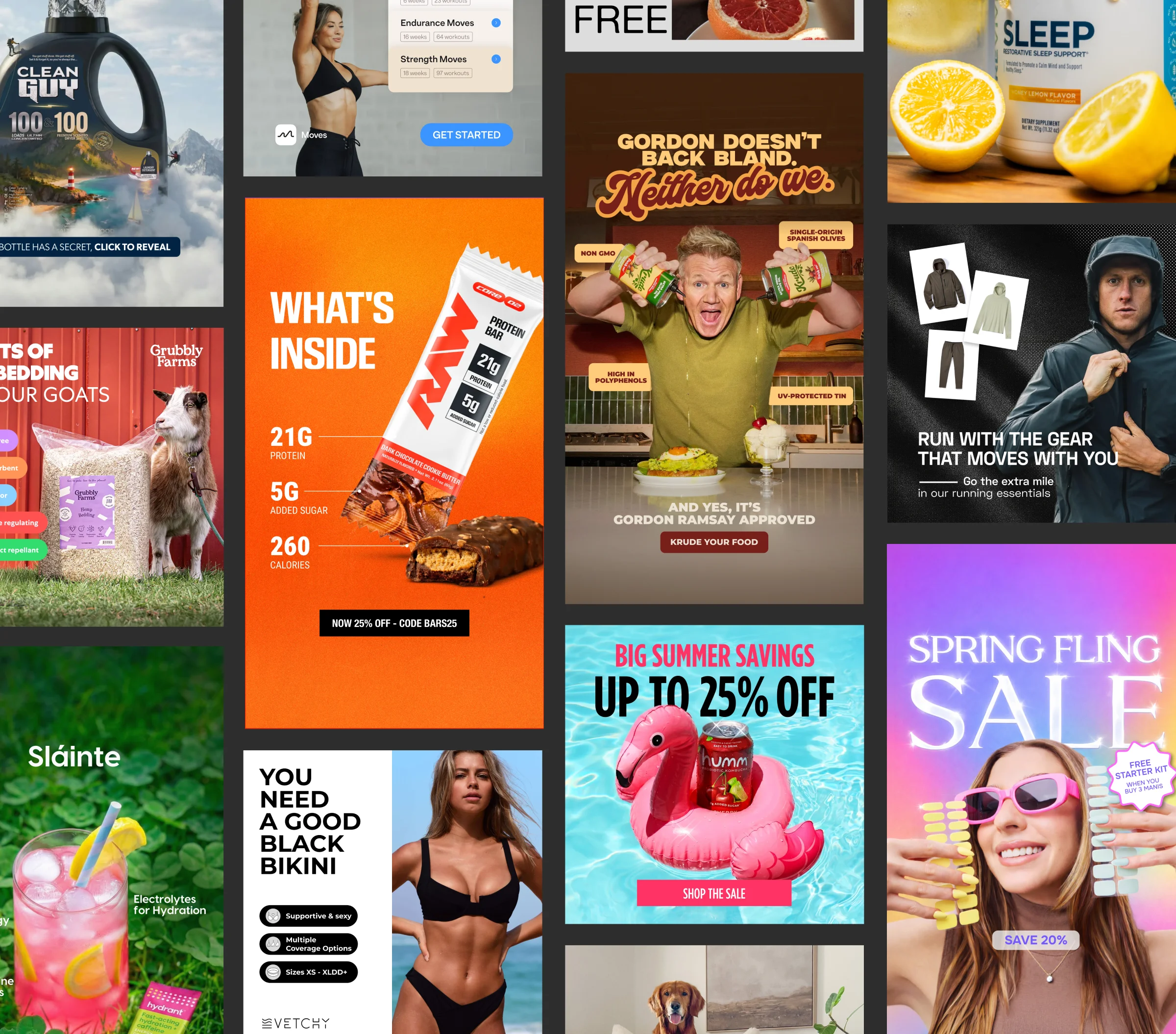 Paid social campaign creative examples produced by Homestead Studio