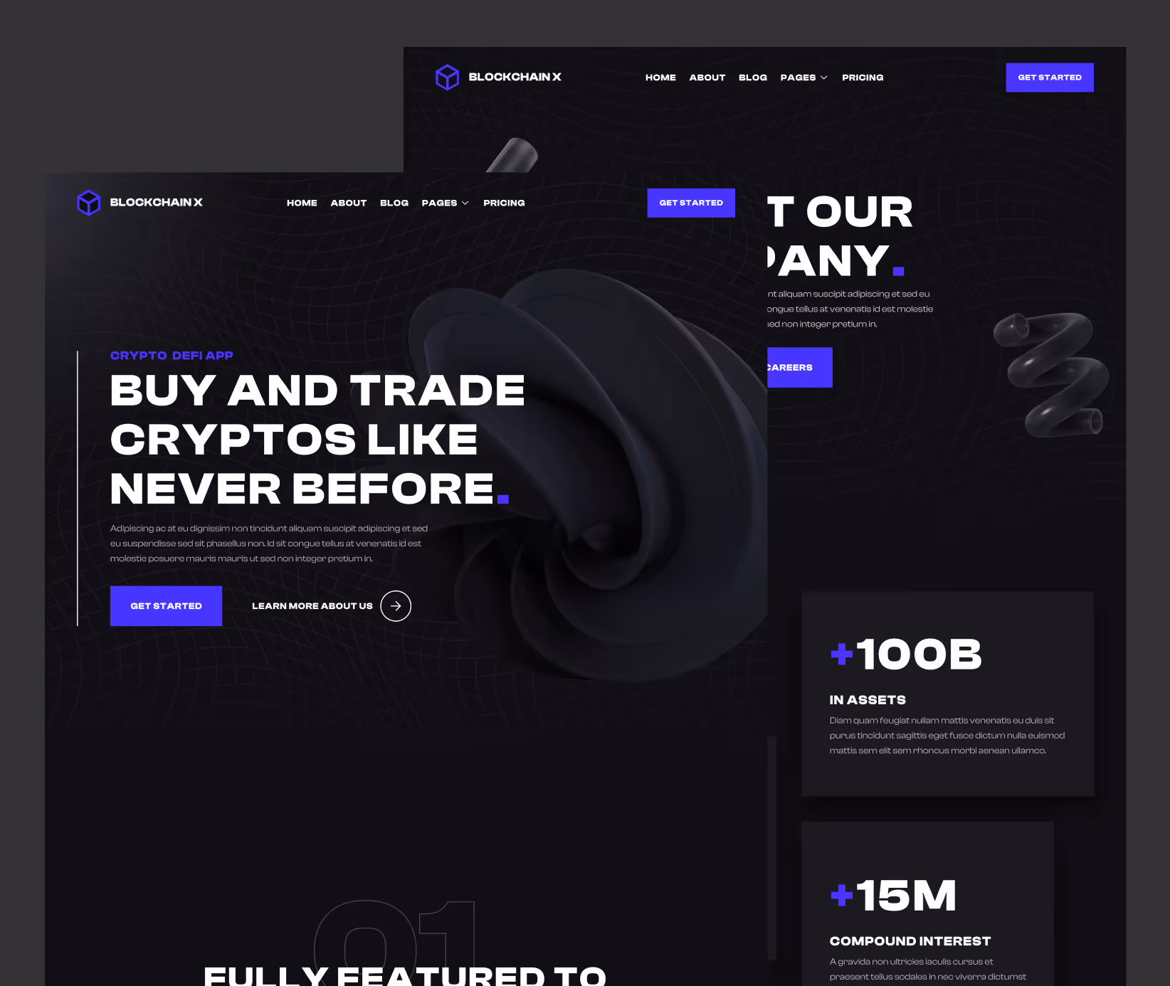 Web design for Blockchain X