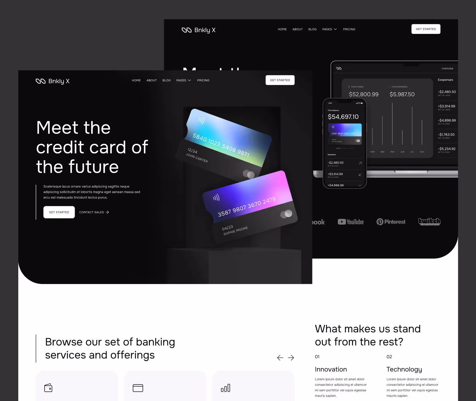 UI/UX and web design for Bnkly X