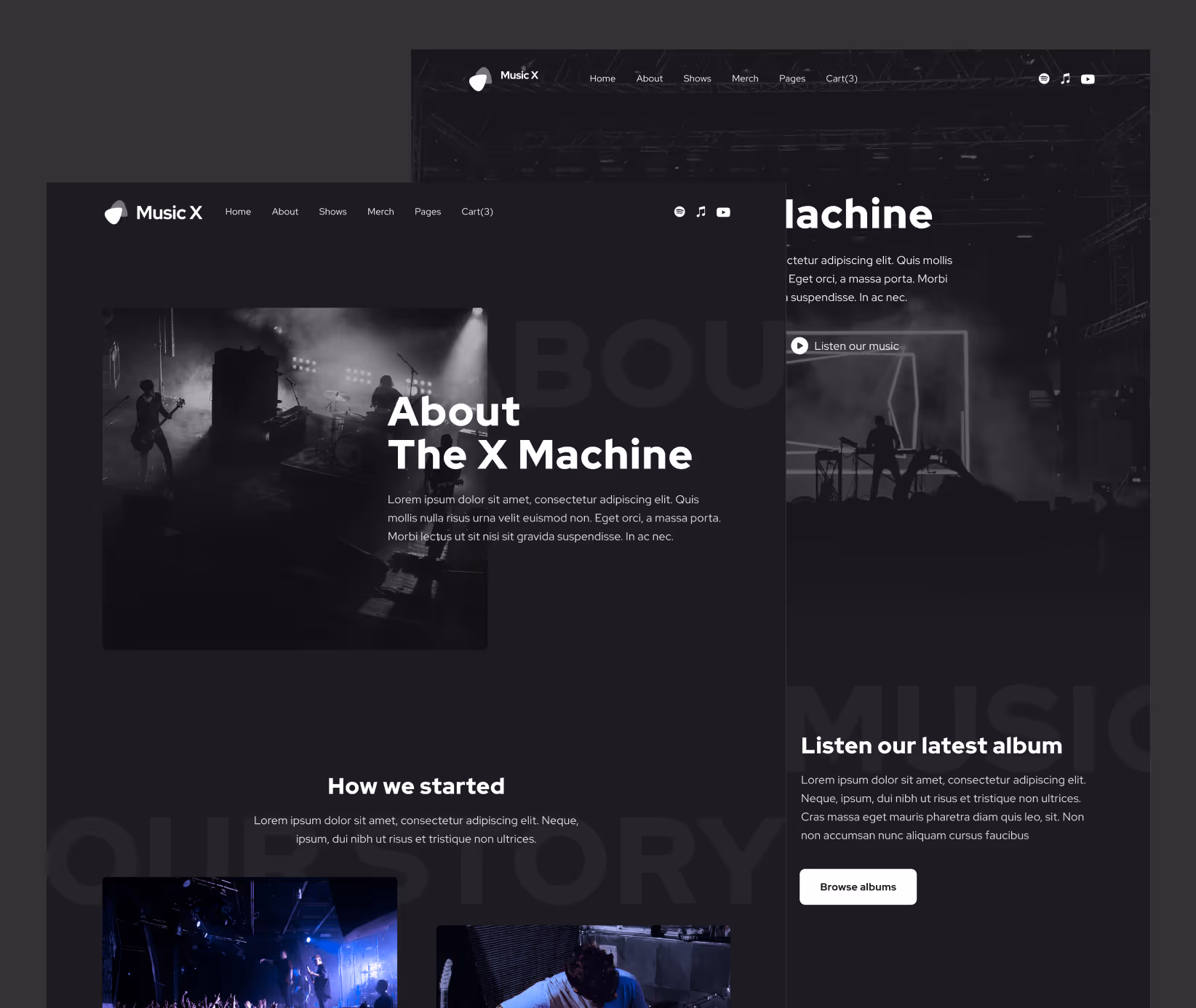 Graphic design and web design for Music X