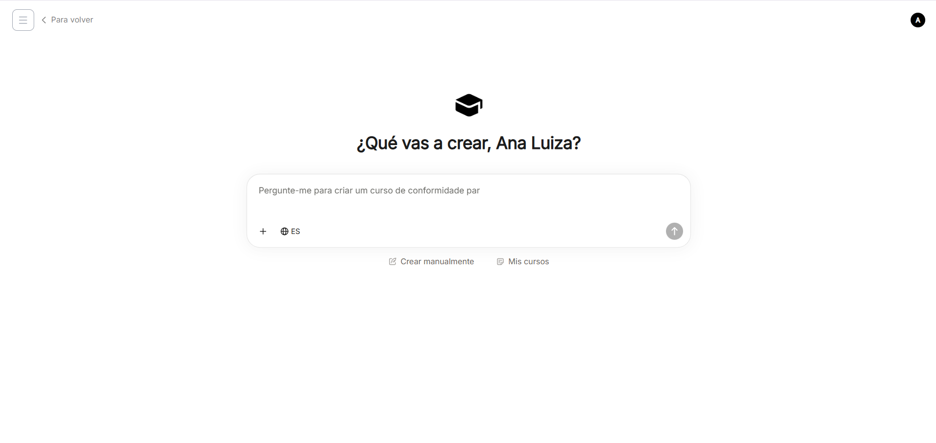 Coursebox — interfaz principal