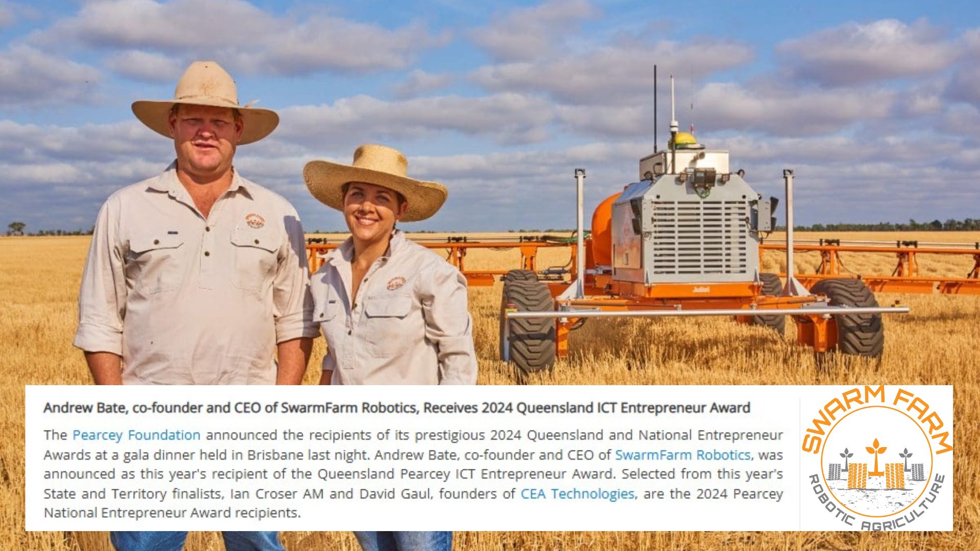 Andrew Bate, co-founder and CEO of SwarmFarm Robotics ...