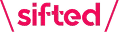 Sifted company logo in stylized lowercase font with a pink color.