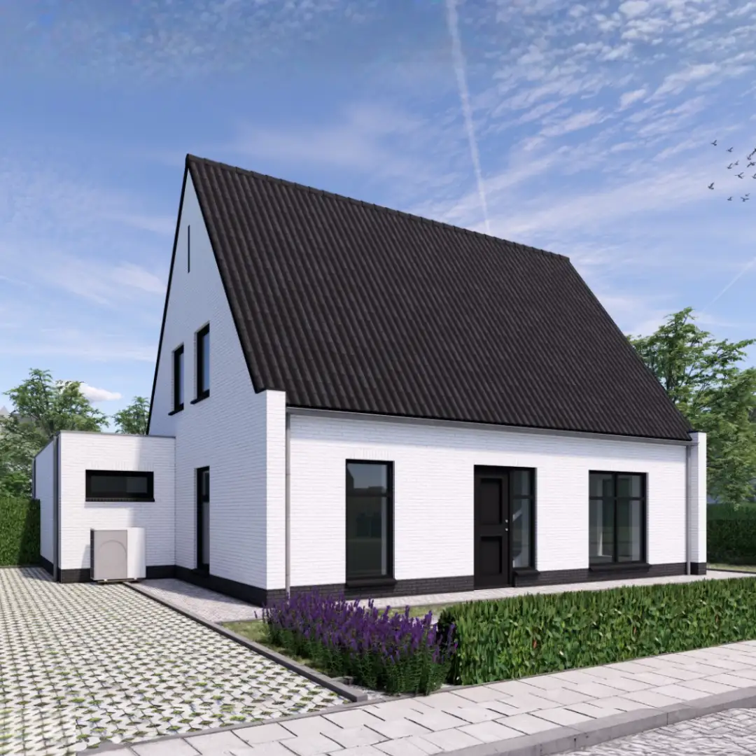 Render witte vrijstaande woning