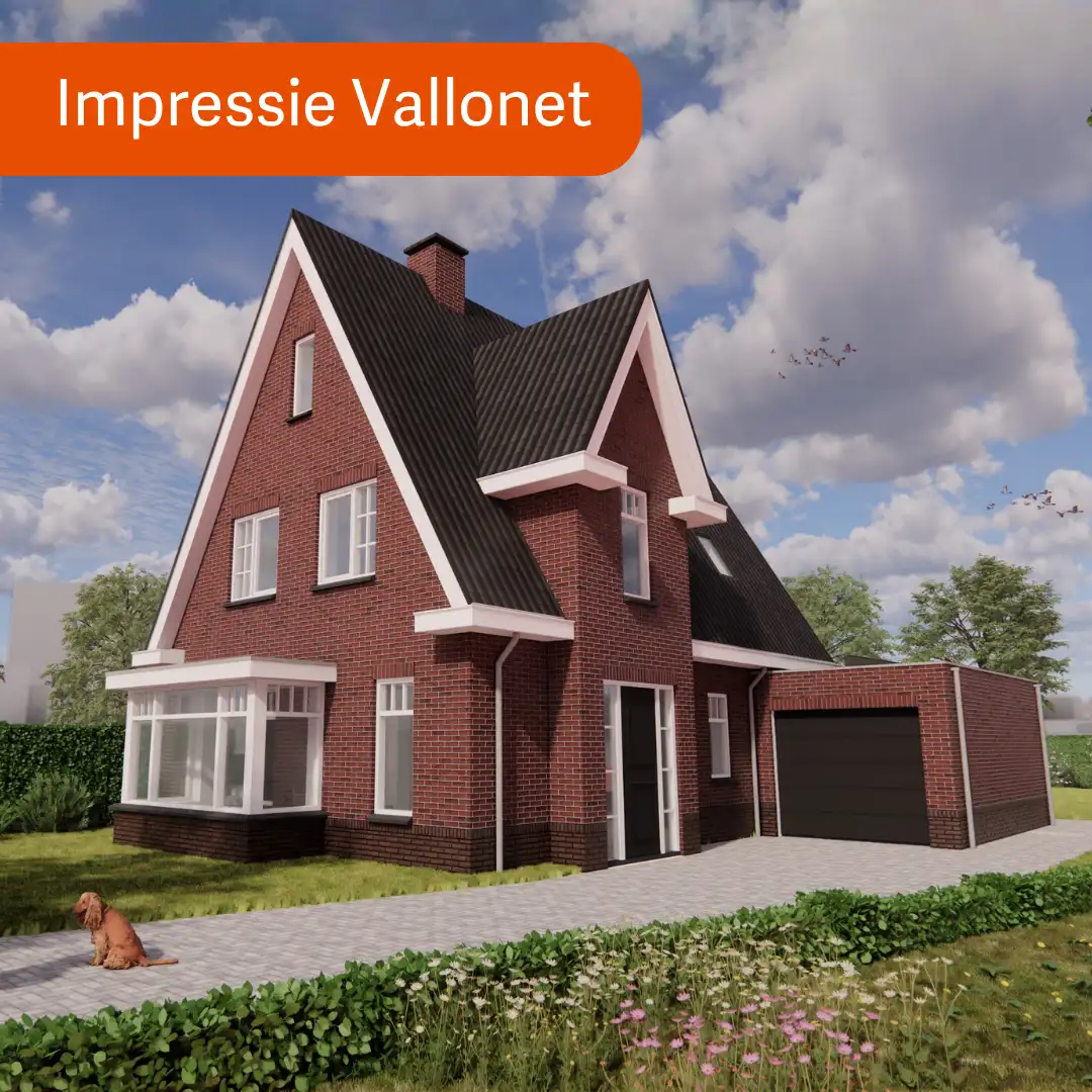 Render vrijstaande woning met erker