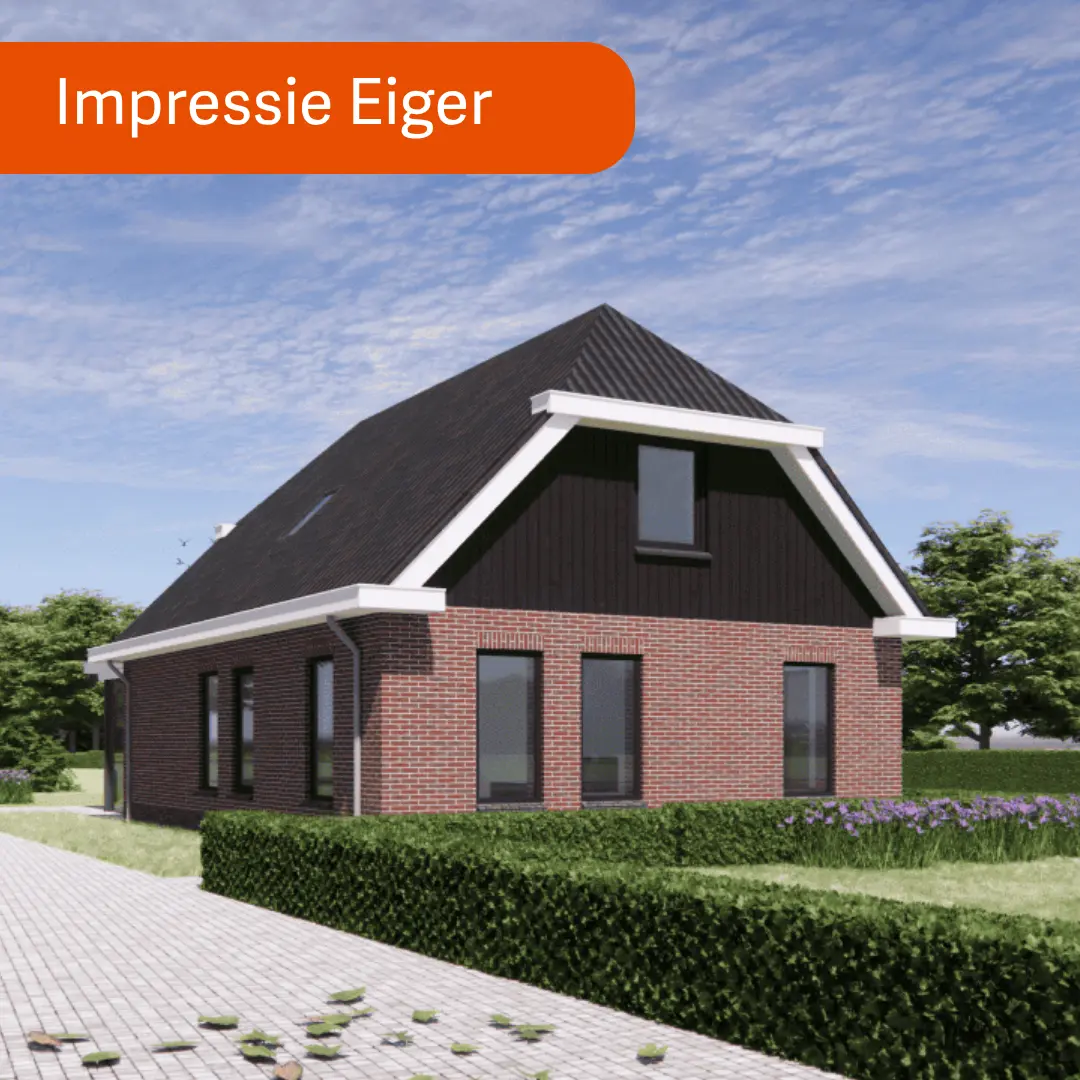 Vrijstaande woning met wolfkap en rode gevelstenen