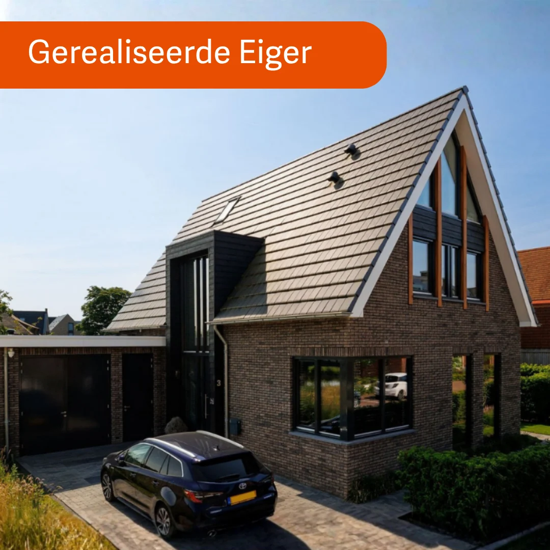 vrijstaande woning met houten risaliet en eiken balken