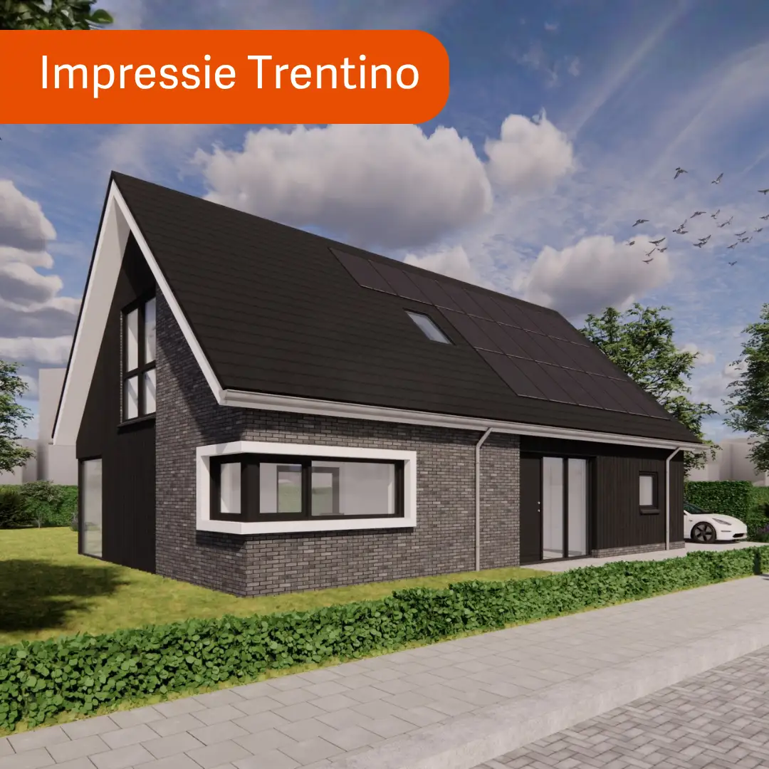 Render vrijstaande woning met hoekkozijn