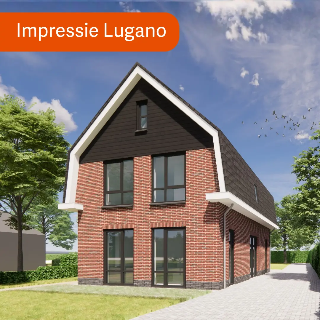 Render vrijstaande woning met mnsarde dak