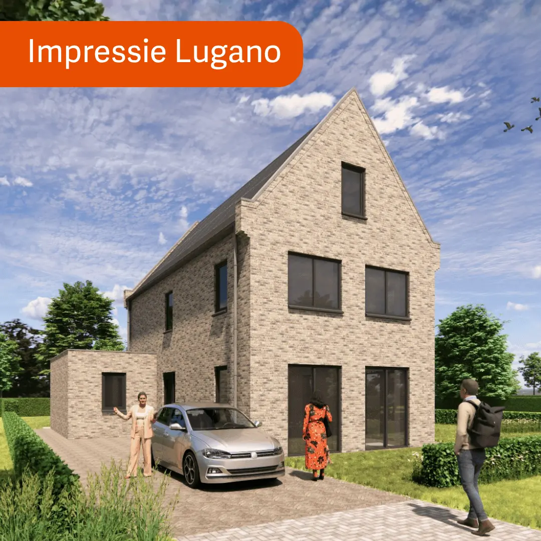 Render vrijstaande hoogbouwwoning met grijze gevelstenen