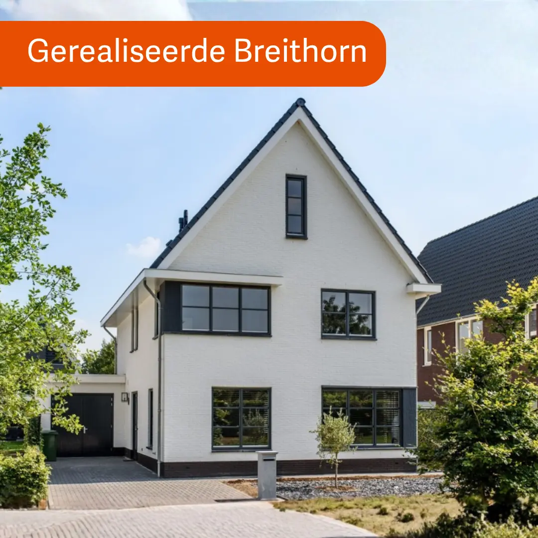 Vrijstaande witte hoogbouw woning