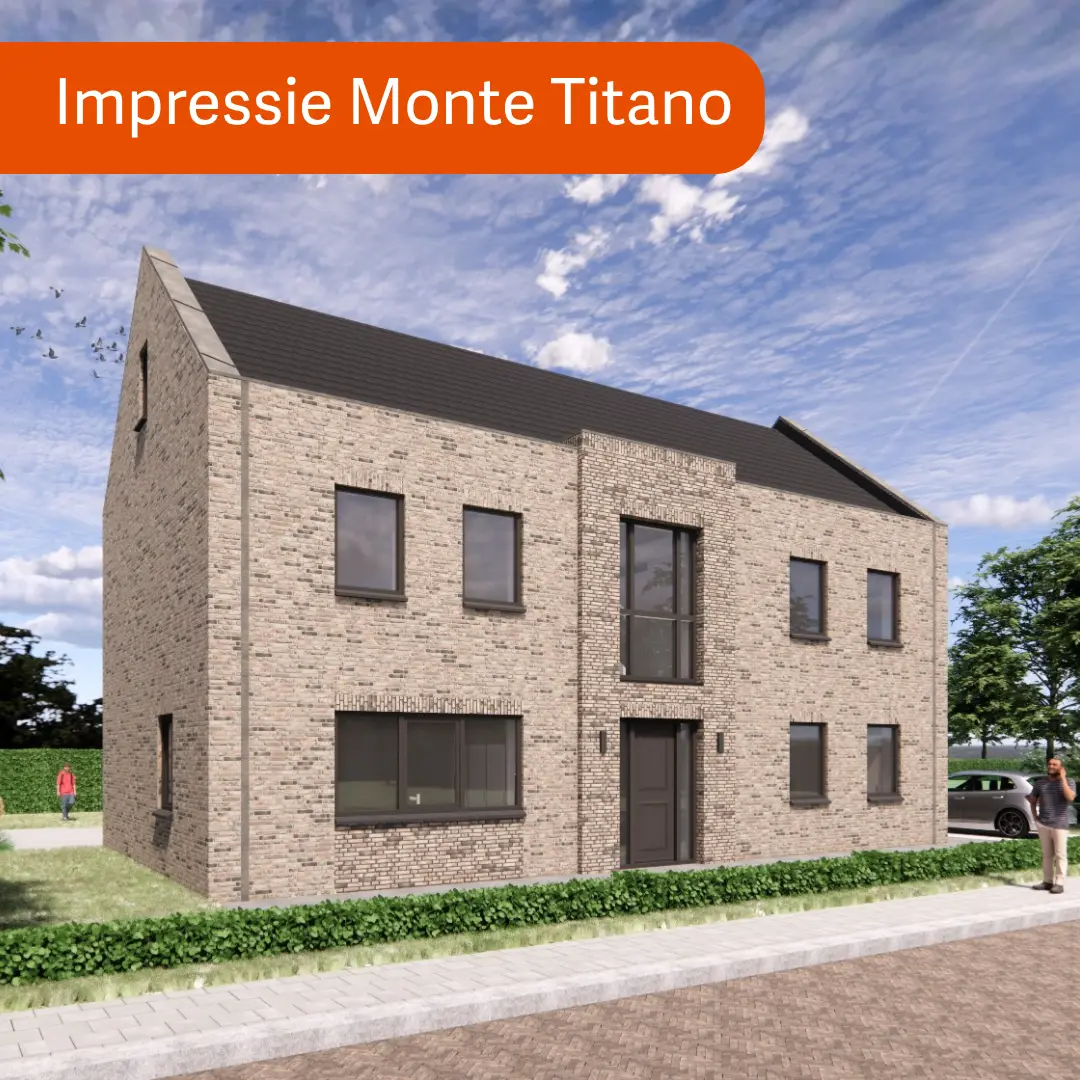 Render vrijstaande hoogbouw woning met grijze gevelstenen