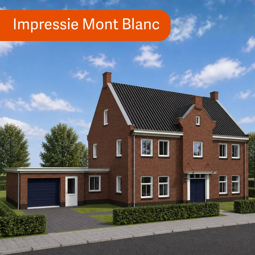 Render vrijstaande hoogbouw woning in klassieke stijl