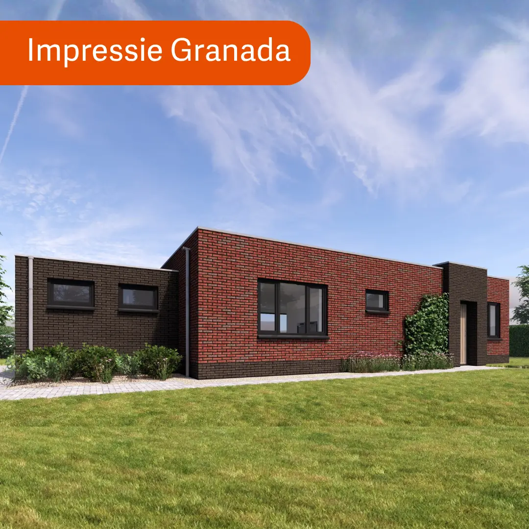 Vrijstaande bungalow woning met rode gevelstenen