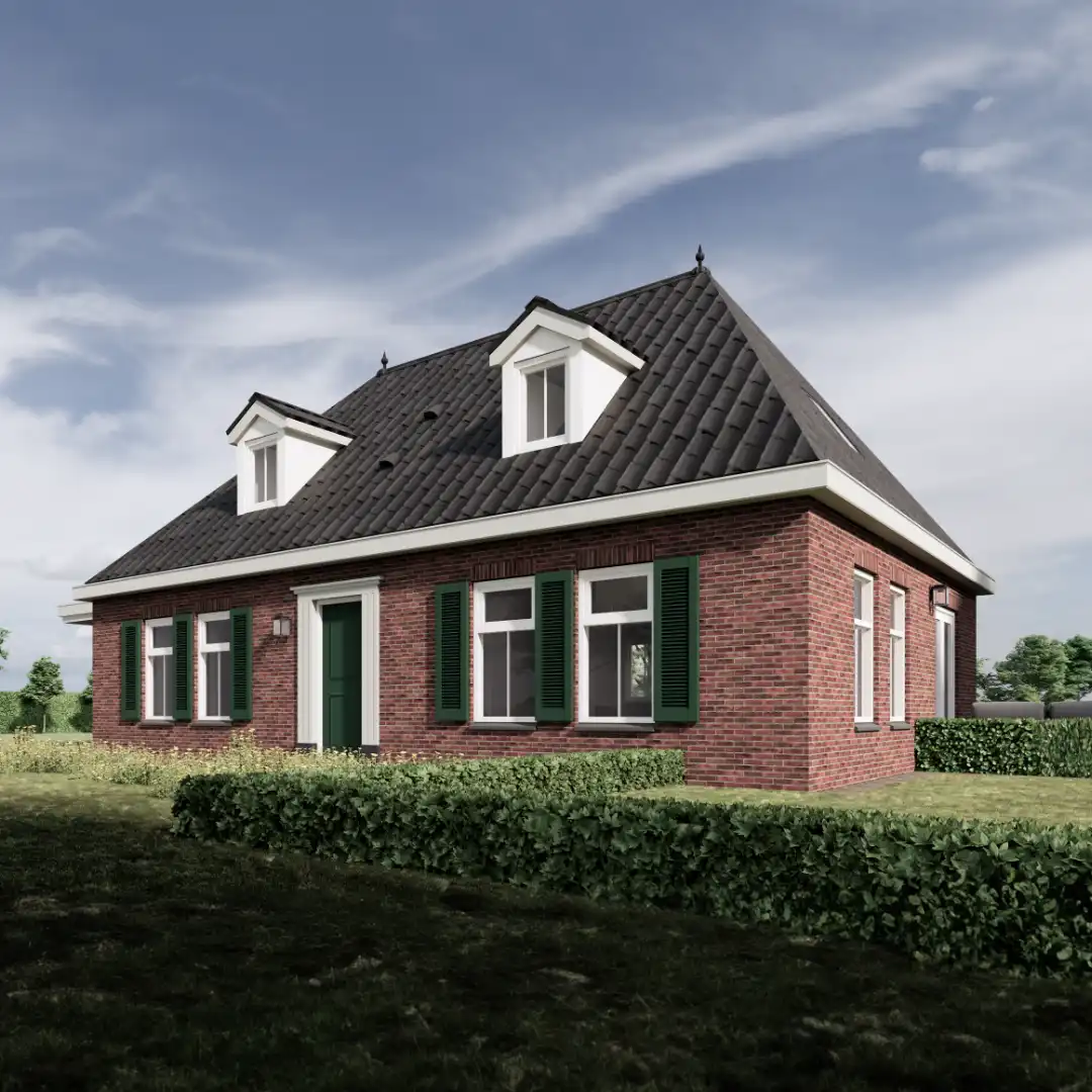 Vooraanzicht van een klassieke notariswoning