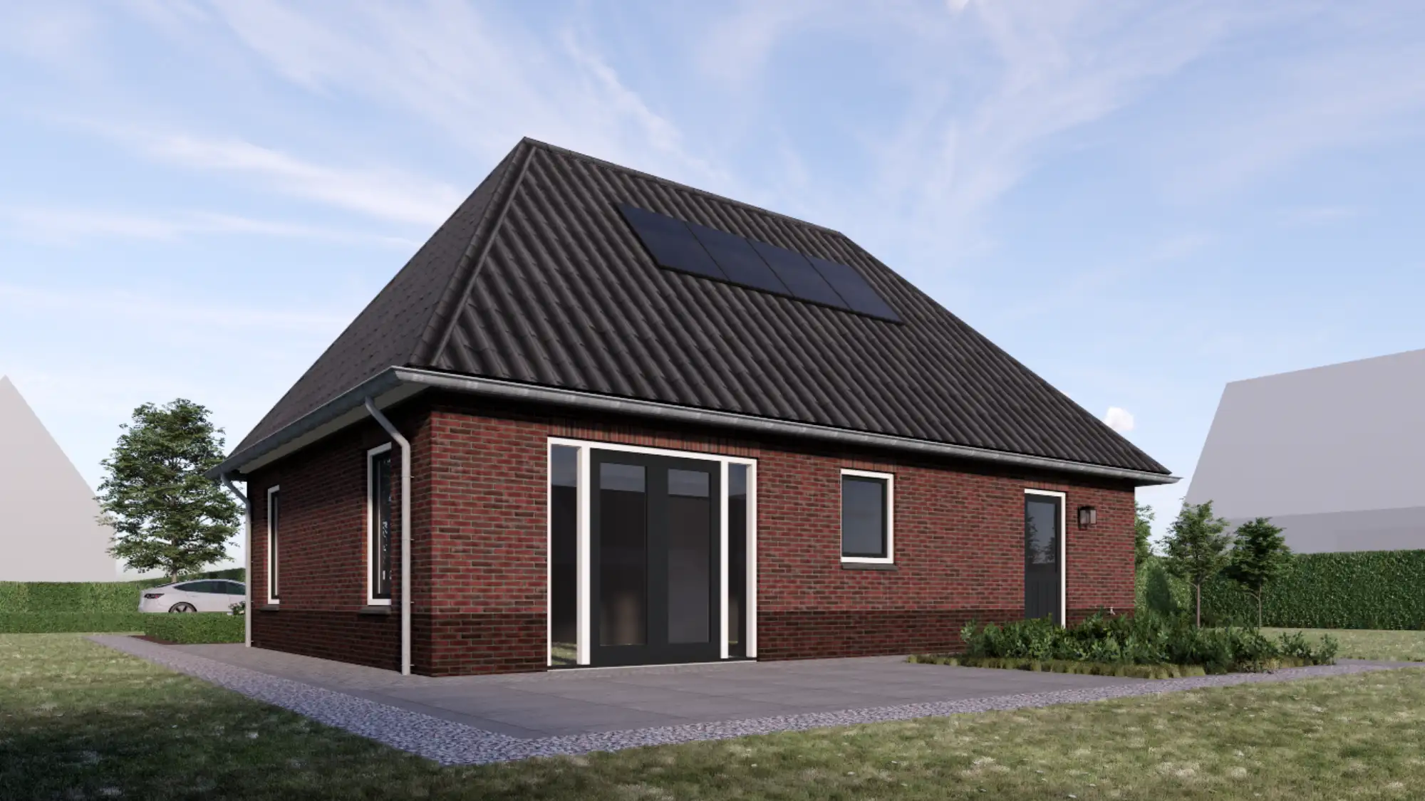 Achteraanzicht van een notariswoning