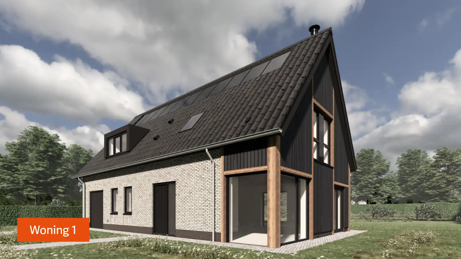 Vooraanzicht impressie van een vrijstaande woning