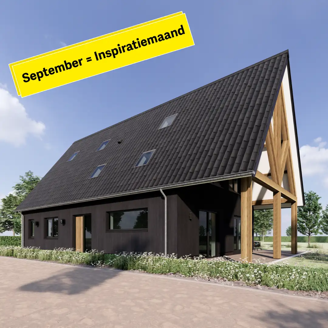 Impressie van een schuurwoning met eiken gebinten