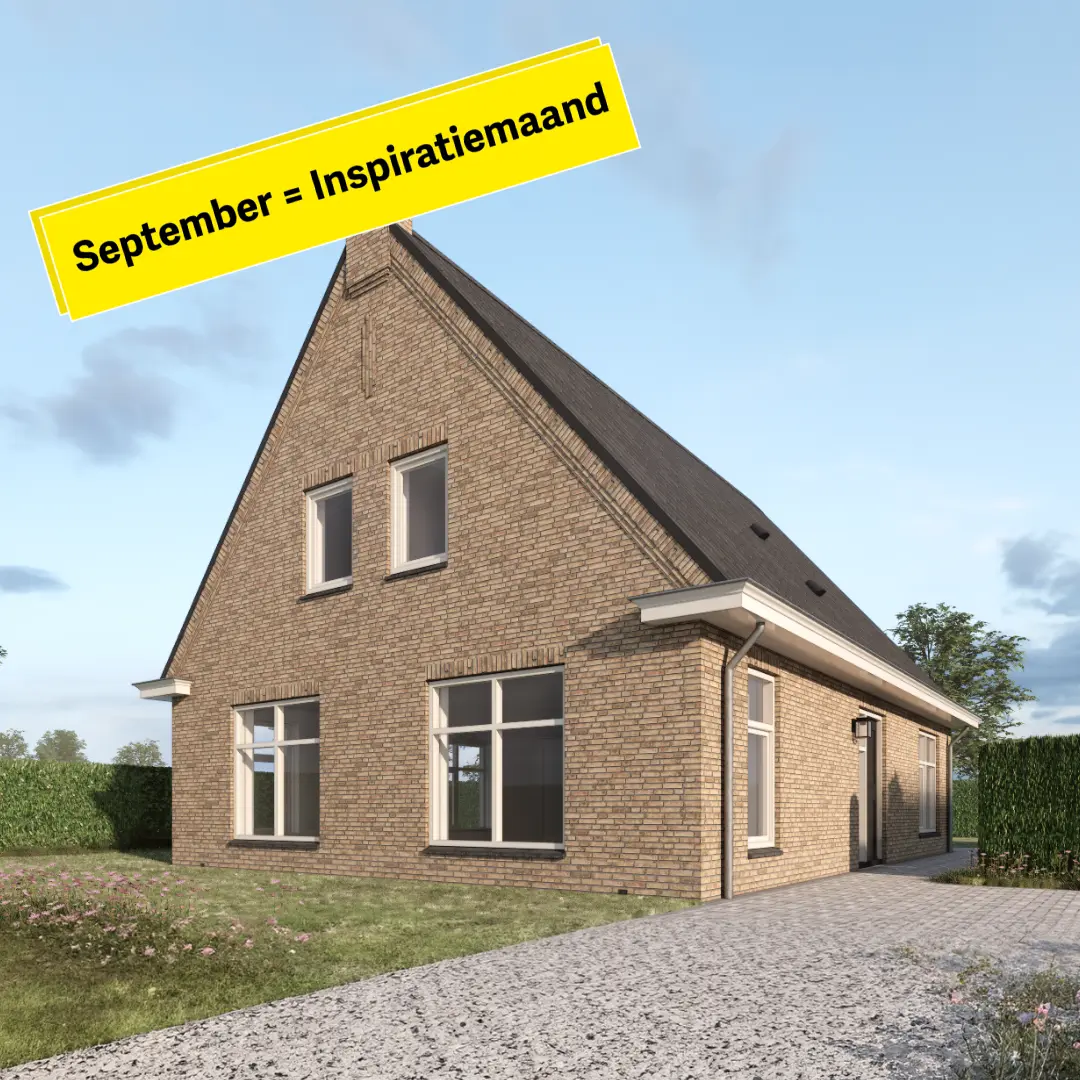 Vooraanzicht van een impressie van een cottage woning