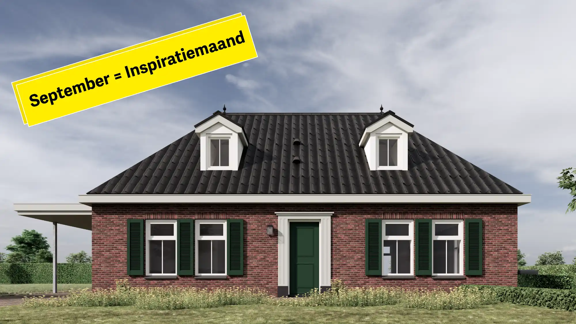 Vooraanzicht notariswoning met aanbouw