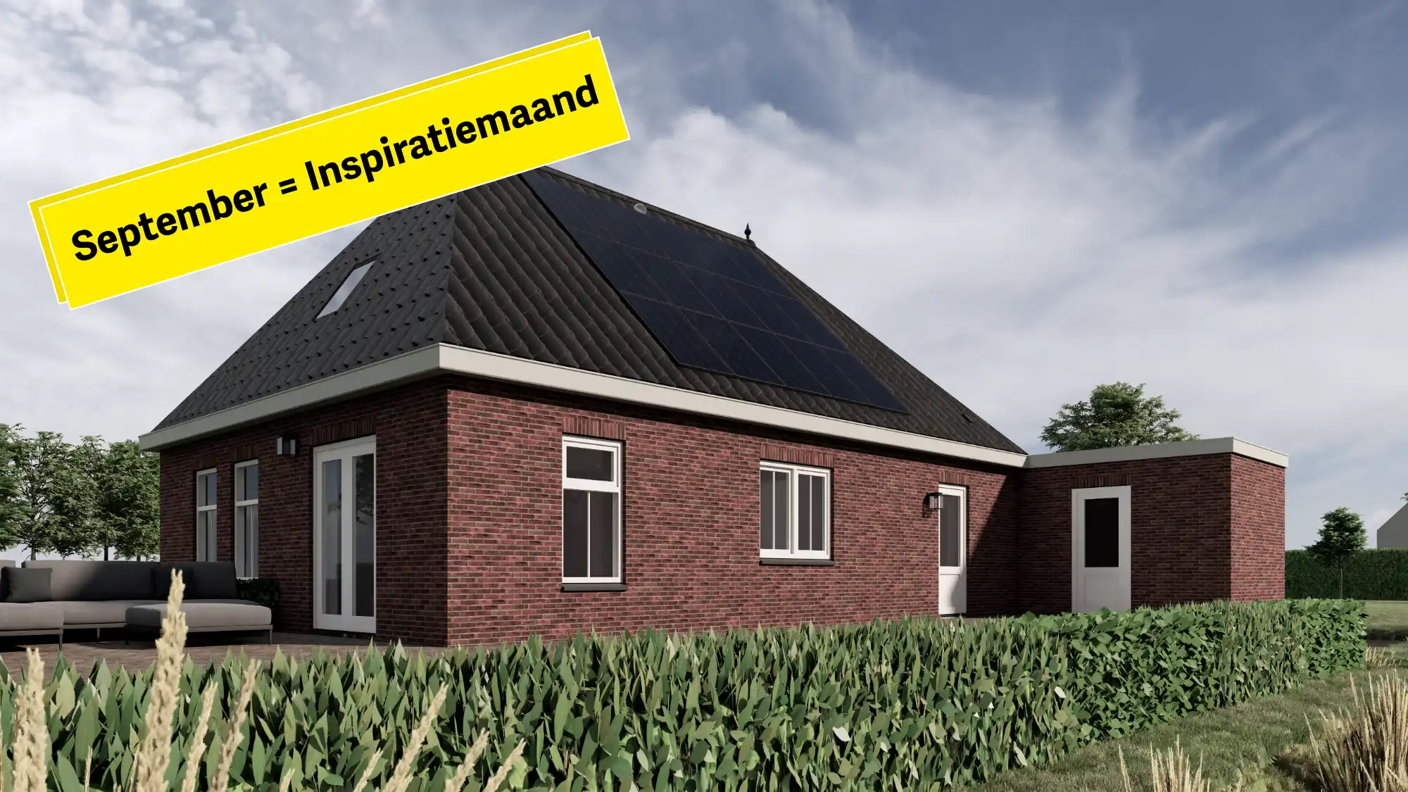 Achteraanzicht notariswoning met aanbouw