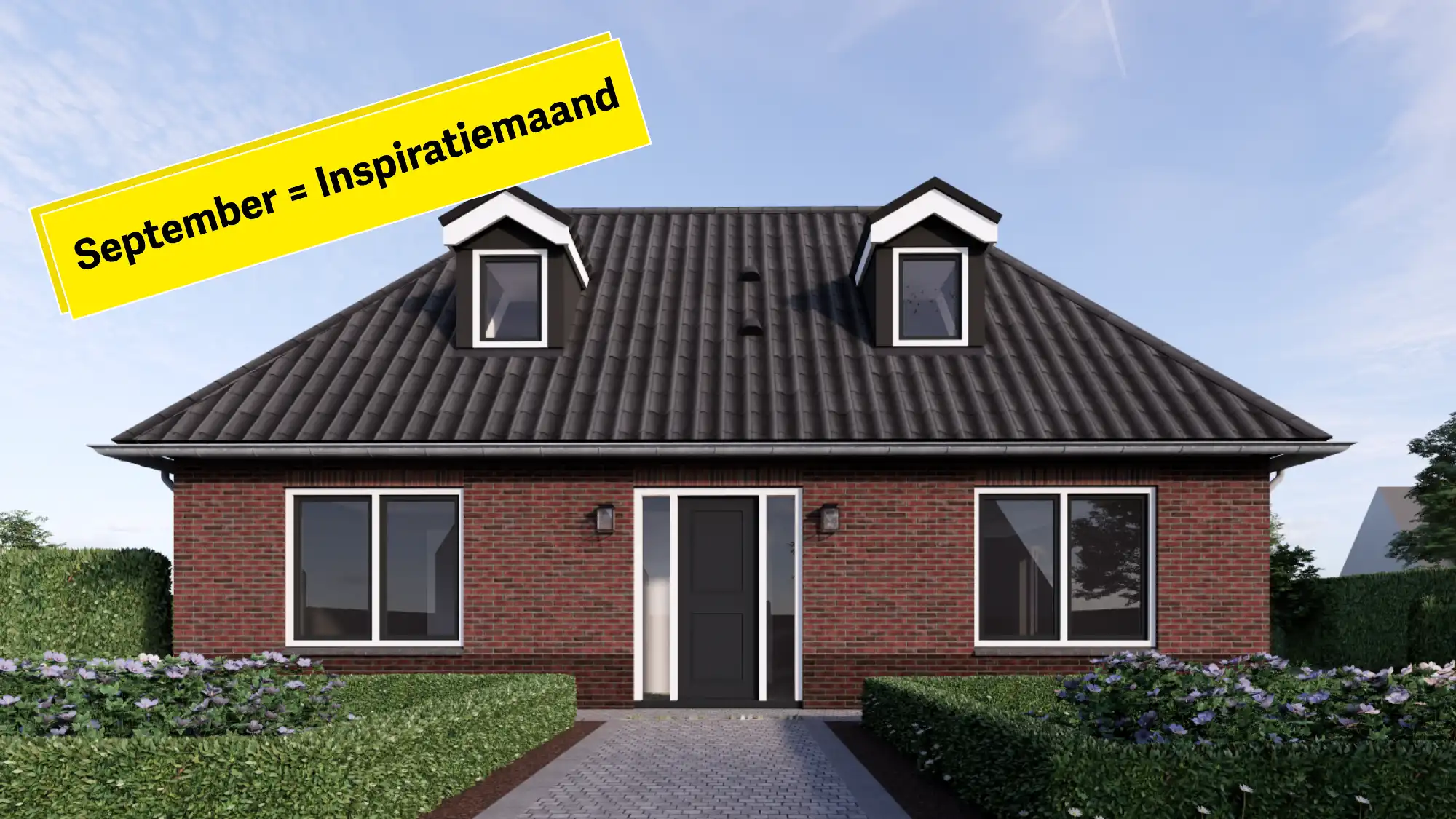 Impressie van een voorgevel van een notariswoning met dakkapellen