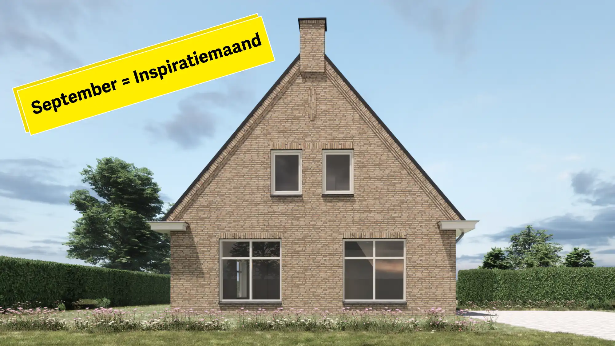 Voorgevel van een impressie van een cottage woning