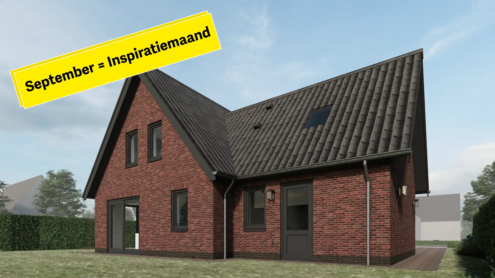 Achteraanzicht van een impressie van een vrijstaande woning