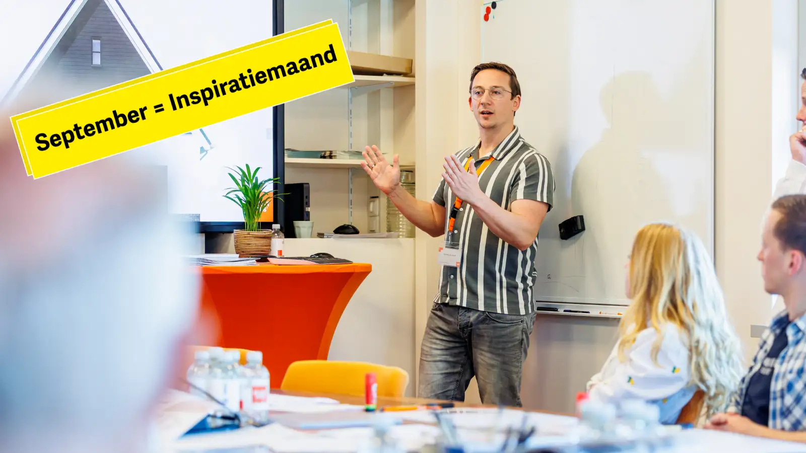 Iemand geeft een presentatie