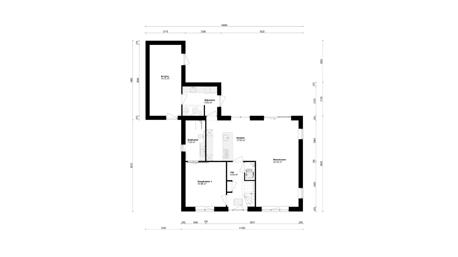 Plattegrond van een begane grond