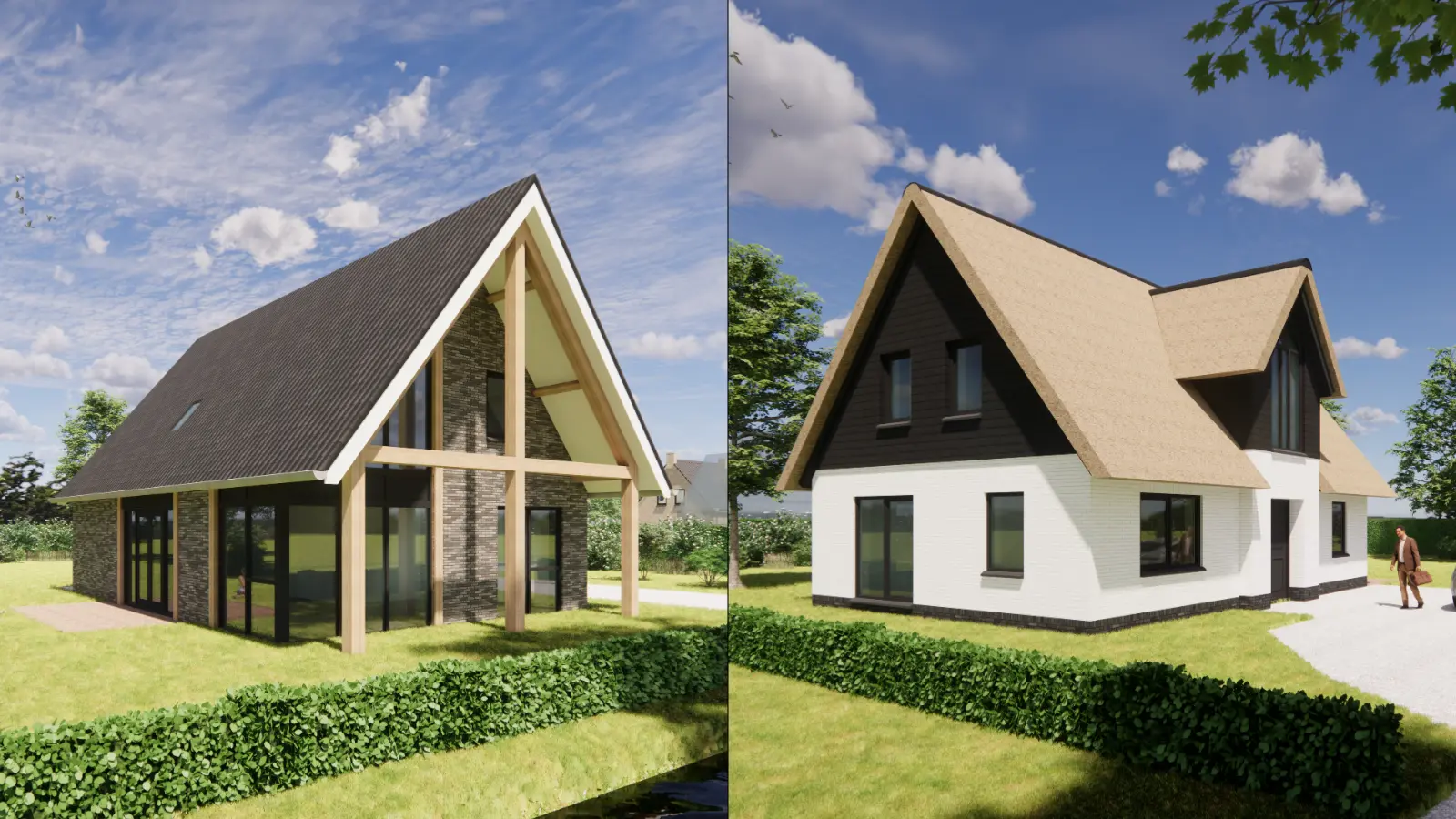 Ontwerp van een schuurwoning en een boerderijwoning