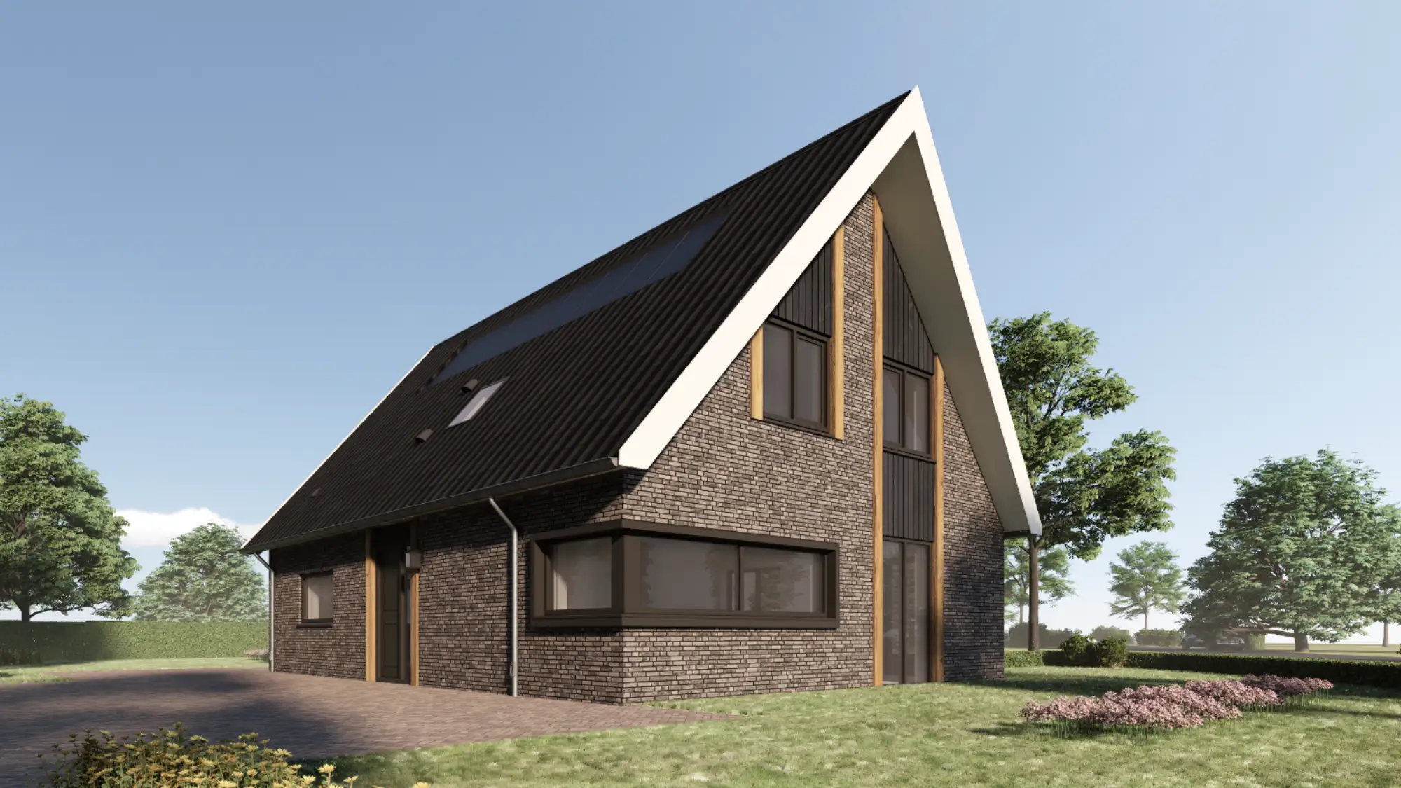 Vooraanzicht render schuurwoning