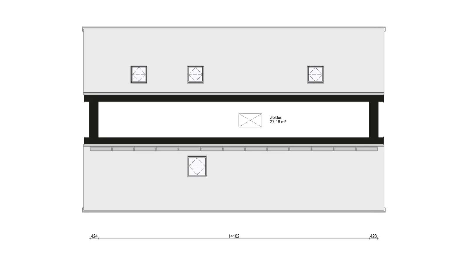Plattegrond woning zolder