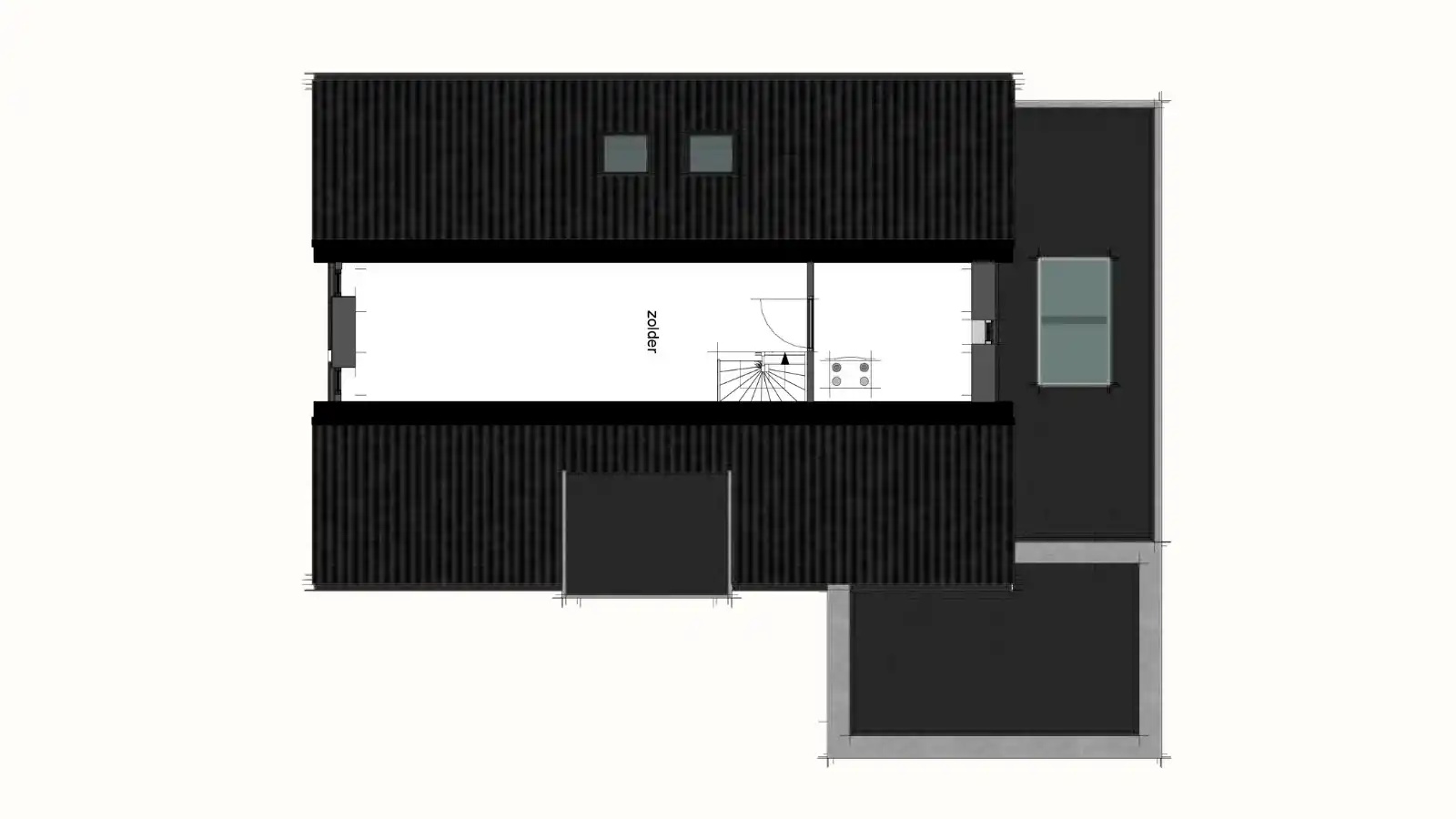 Plattegrond zolder vrijstaande woning