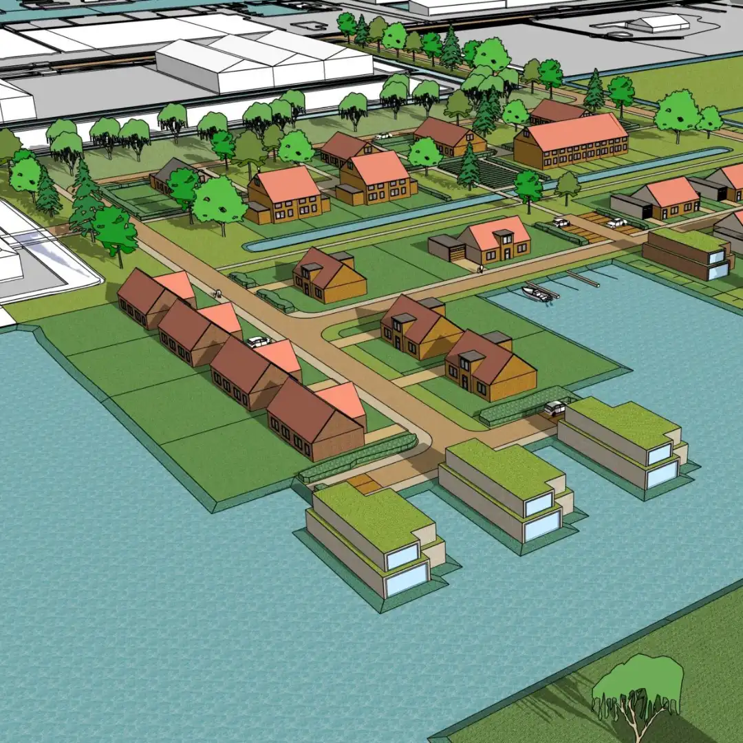 Ontwerp tekening van kavels
