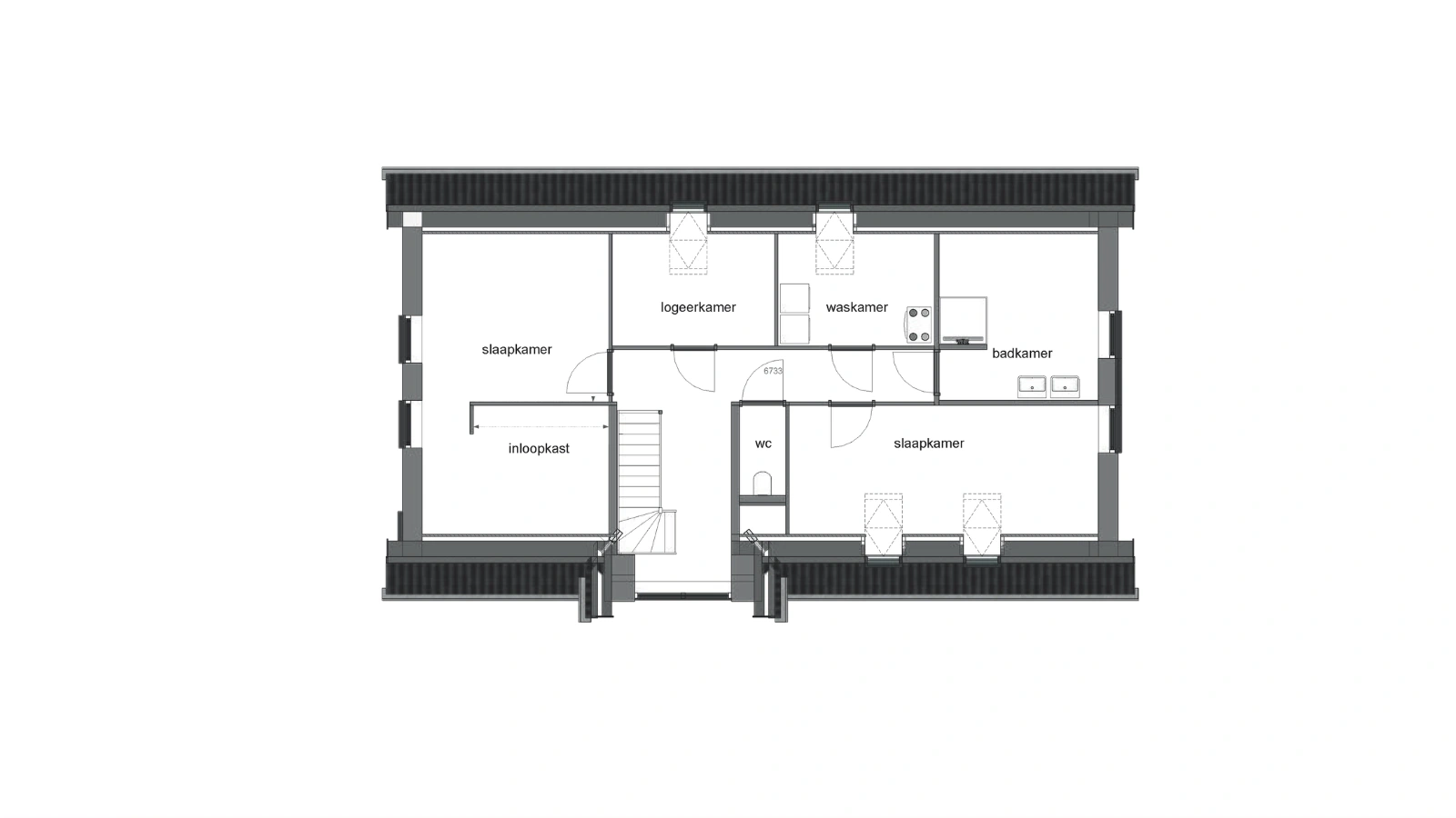 Plattegrond eerste verdieping vrijstaande woning