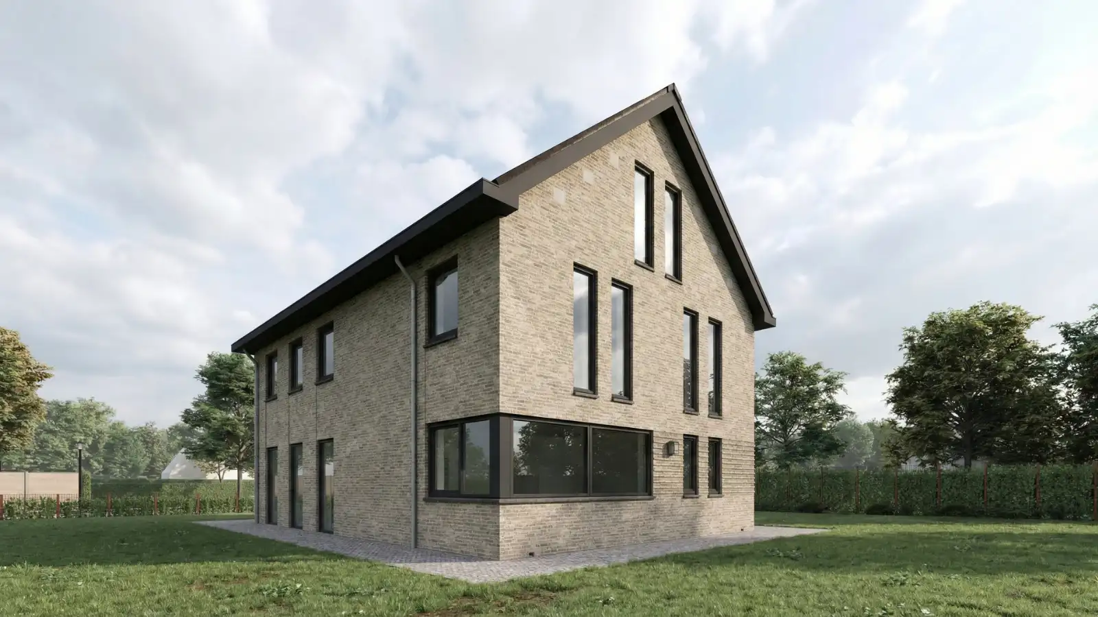 Vrijstaande hoogbouwwoning met hoekkozijn