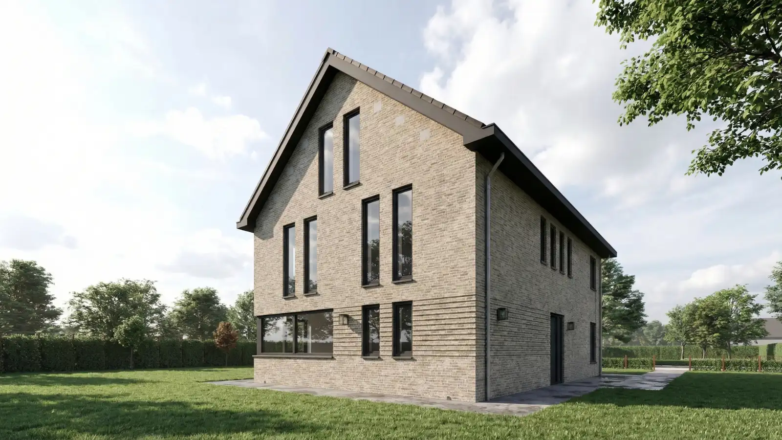 Vrijstaande hoogbouwwoning met hoekkozijn