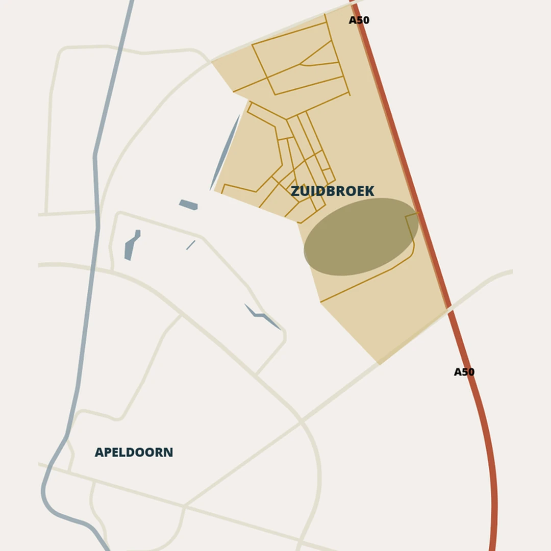Plattegrond van nieuwbouwproject Zuidbroek in Apeldoorn