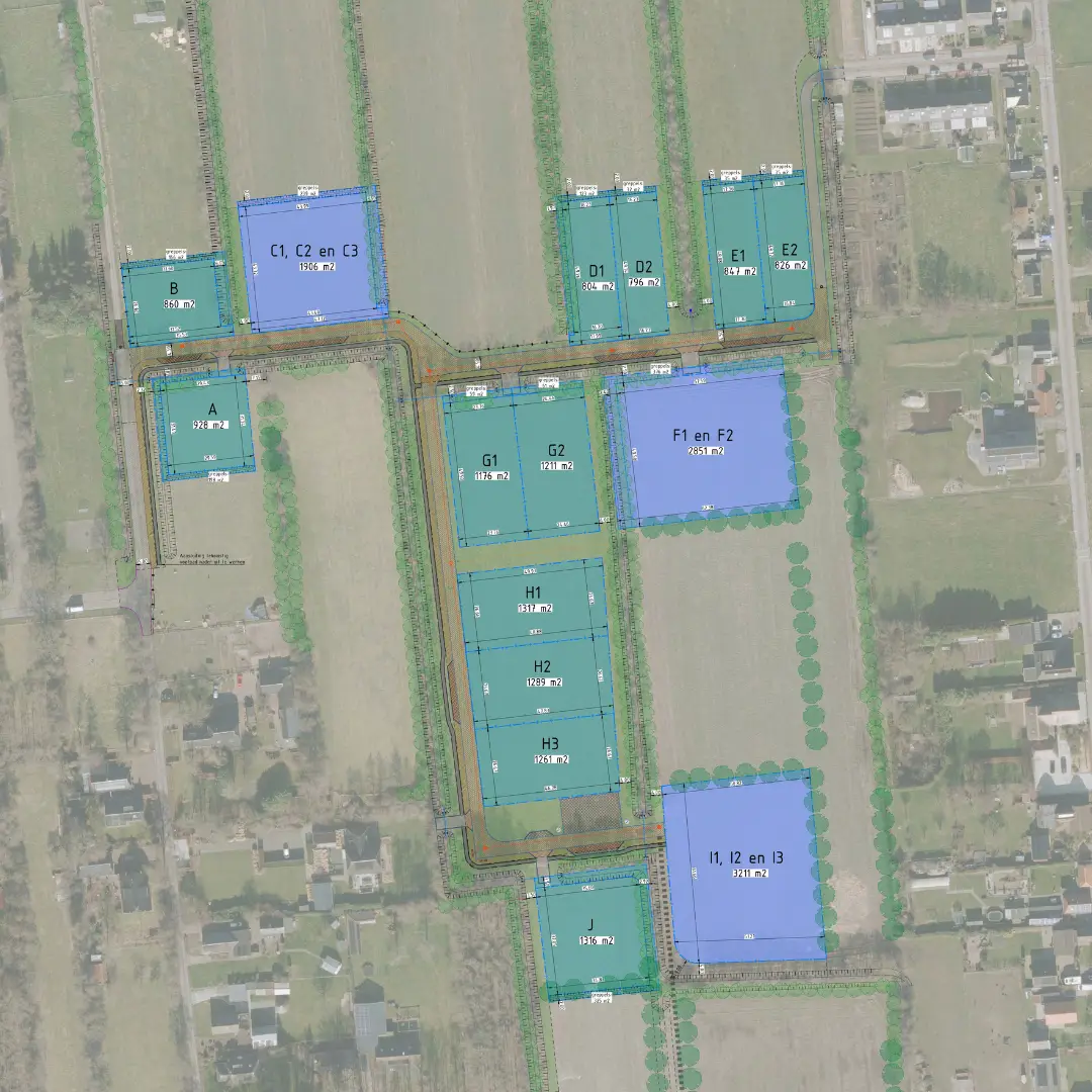 Kaveloverzicht van bouwplan Prikkebosk in Damwald