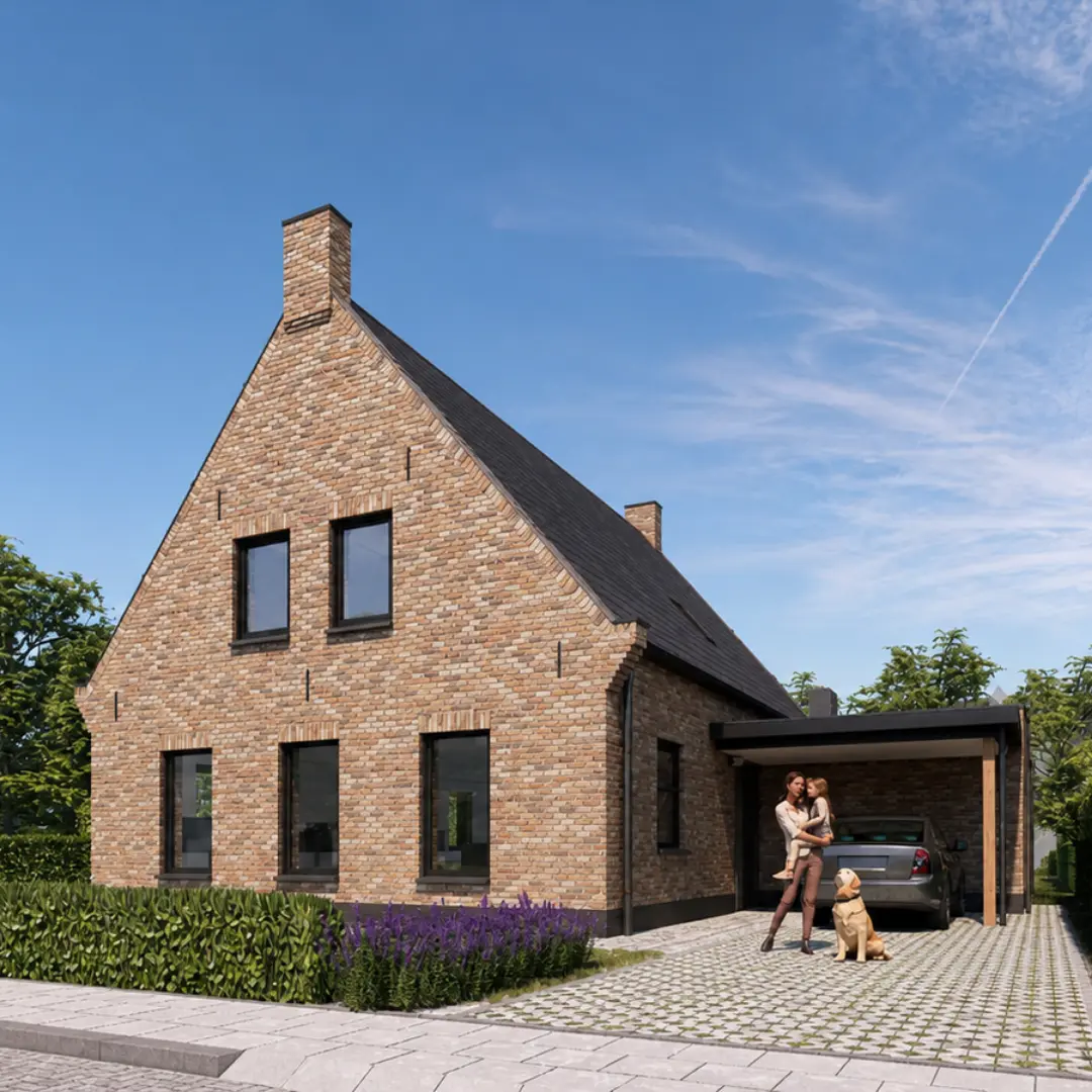 Render van een kangoeroewoning in klassieke stijl
