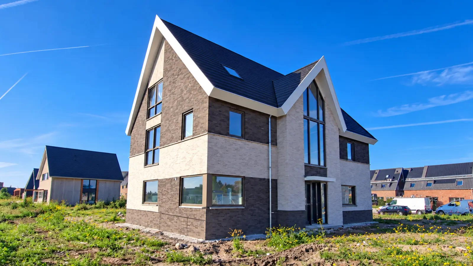 Vrijstaande moderne hoogbouw woning met risaliet