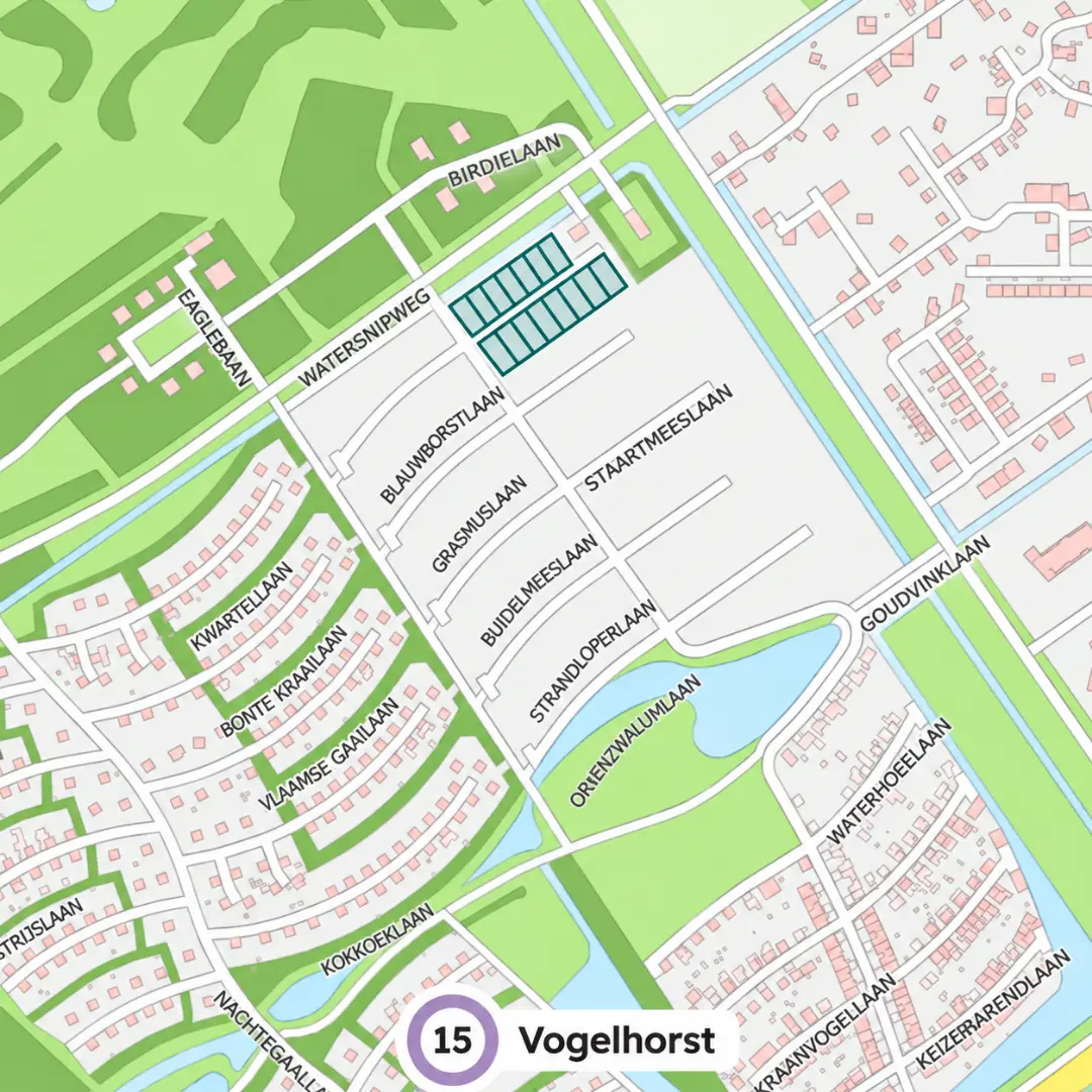 Overzicht van kavelaanbod in Vogelhorst Almere