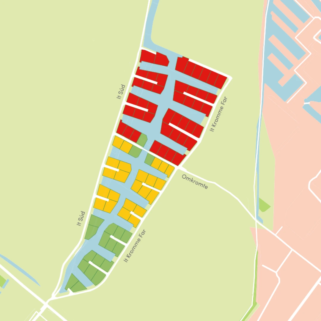 Overzicht van kavelaanbod Broek Zuid te Broek