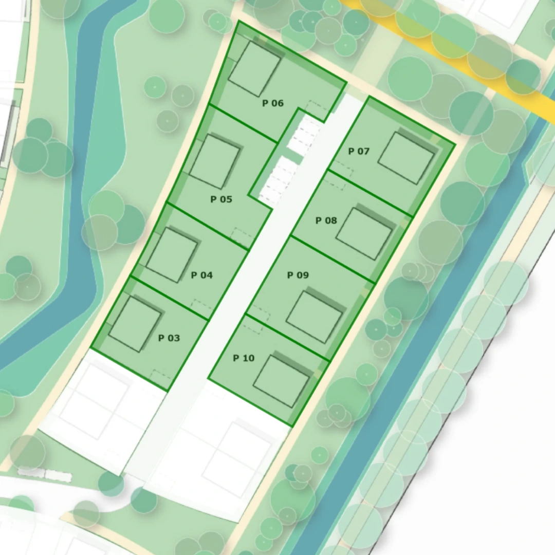 Plattegrond van kavels in Dordrecht
